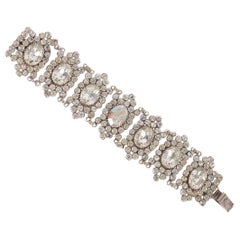 Theater Silvery Metal Bracelet with Rhinestones
