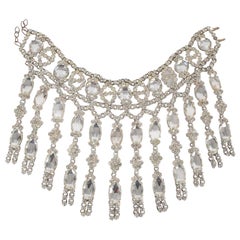 Antique Theater Drama Rhinestone Short Necklace
