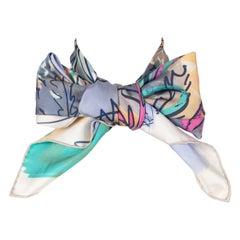 Chanel Silk Foulard scarf in Purple, Pink and yellow Tones