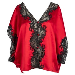 Christian Dior Evening Red Blended Silk Top