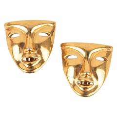 Golden Metal Clip-On Earrings