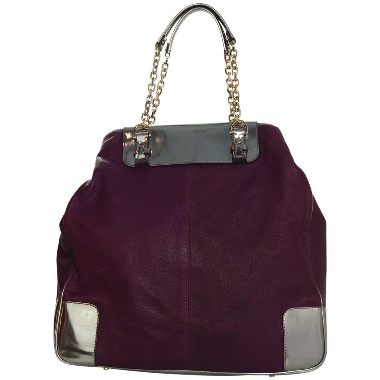 Lanvin Raspberry Leather Tote Bag