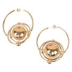 Paco Rabanne Golden Metal Earrings