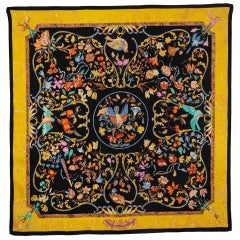 Vintage Hermès Silk Twill Foulard / Scarf with "Pierres D'orient Et D'occident", 1988