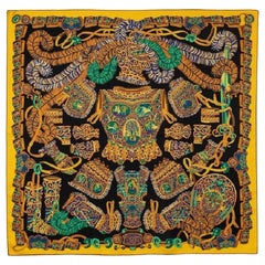 Hermès Silk Twill Square Scarf Illustrated with "Sous L'égide De Mars", 2013