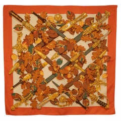 Hermès Silk Twill Square Scarf Entitled with 'au Plus Dru'  , 1998