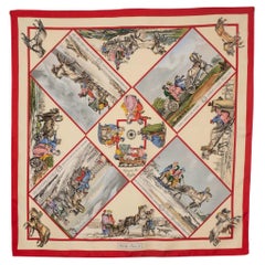 Hermès Silk Foulard / Scarf Entitled with 'Travel In Russia', 1984