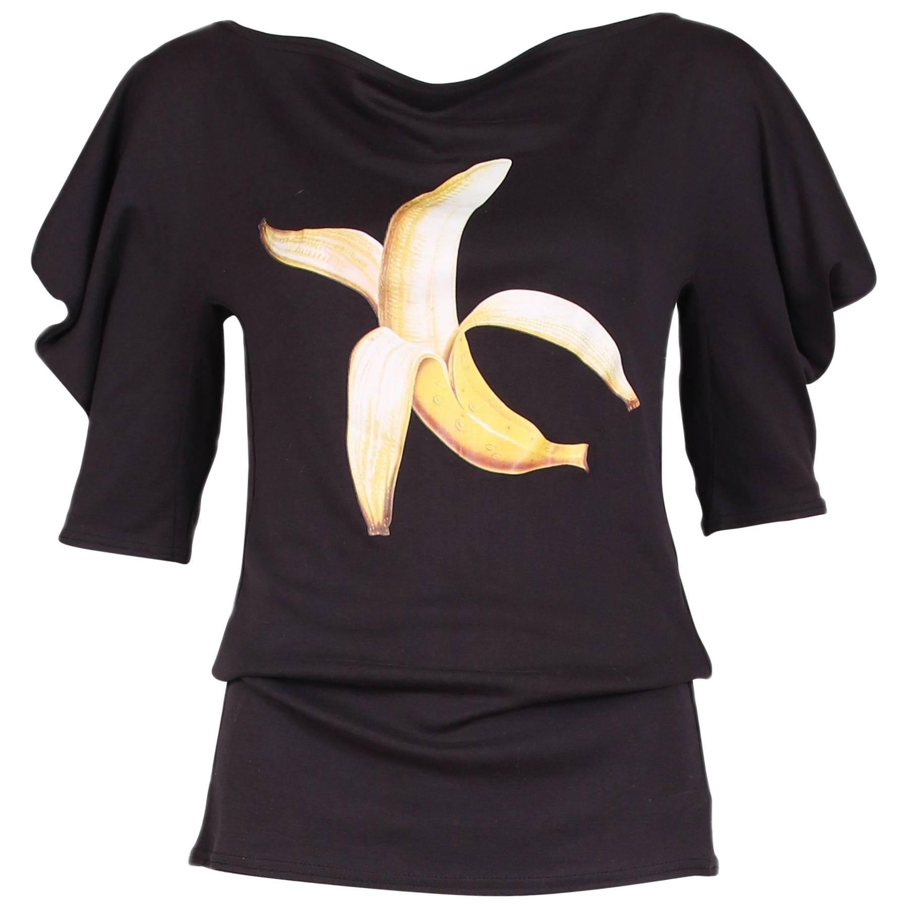 Chloe Cotton T-Shirt W/Single Banana Graphic