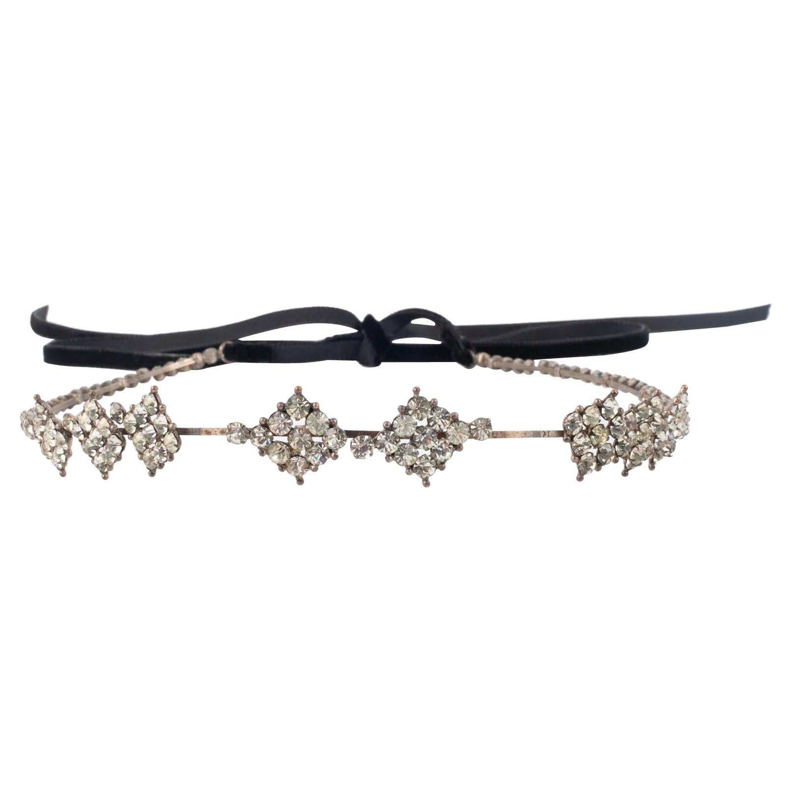 Theater Drama Silvery Metal Head Jewelry, 1930s For Sale