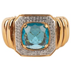Vintage Valentino Articulated Bracelet with Blue Rhinestone
