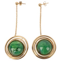 Paco Rabanne Earrings with Green Resin Pearls