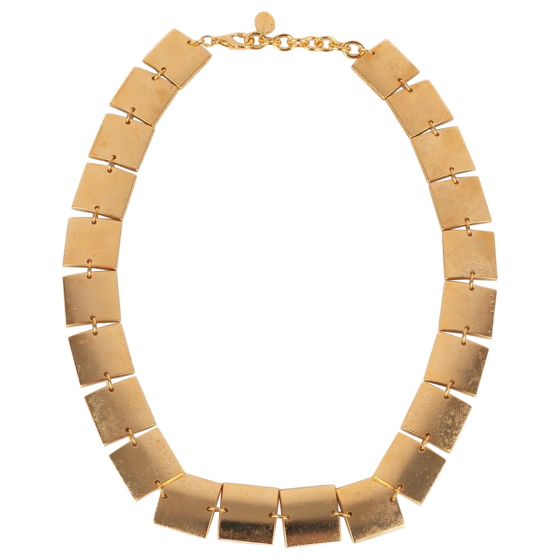 Paco Rabanne Golden Necklace Made of Articulated Plates For Sale