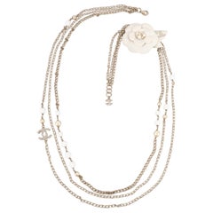 Chanel Camellia Necklace with Costume Pearls, 2005