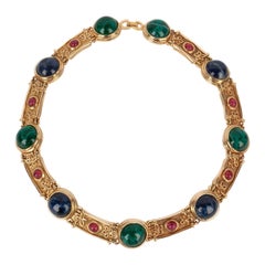 Dior Necklace with Glass Paste Cabochons