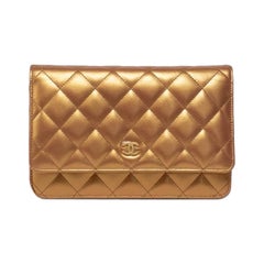 Borsa a Spalla Chanel Wallet On Chain Perlata Arancio