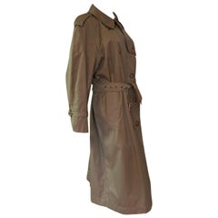 1980s Iconic Yves Saint Laurent Cotton Trench 44Fr