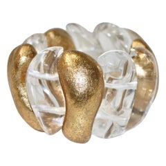 Monies Acrylic and Acacia Gold Foil Bracelet