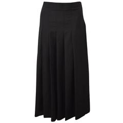 Yohji Yamamoto Y’s Black Skirt With Pleated Front Panel