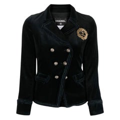 Chanel Iconic CC Jewel Patch Black Velvet Jacket