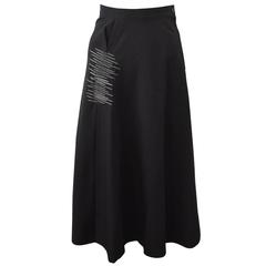 1992 Comme des Garcons Black A-Line Skirt with Zig-Zag Stitch Detail