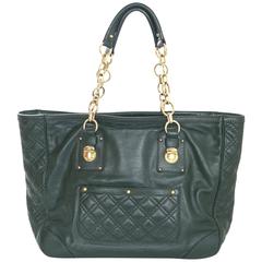 Marc Jacobs Green Leather Quilted Tote Bag 10