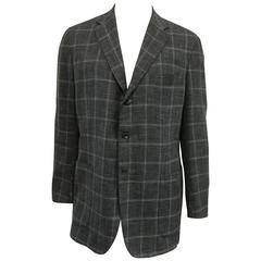 Men's Kiton Cashmere Blend Unconstructed Sport Coat, Windowpane Check 12