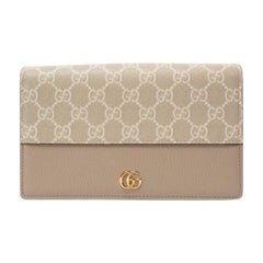 Borsa a Tracolla Gucci Brieftasche an Kette Marmont GG Beige