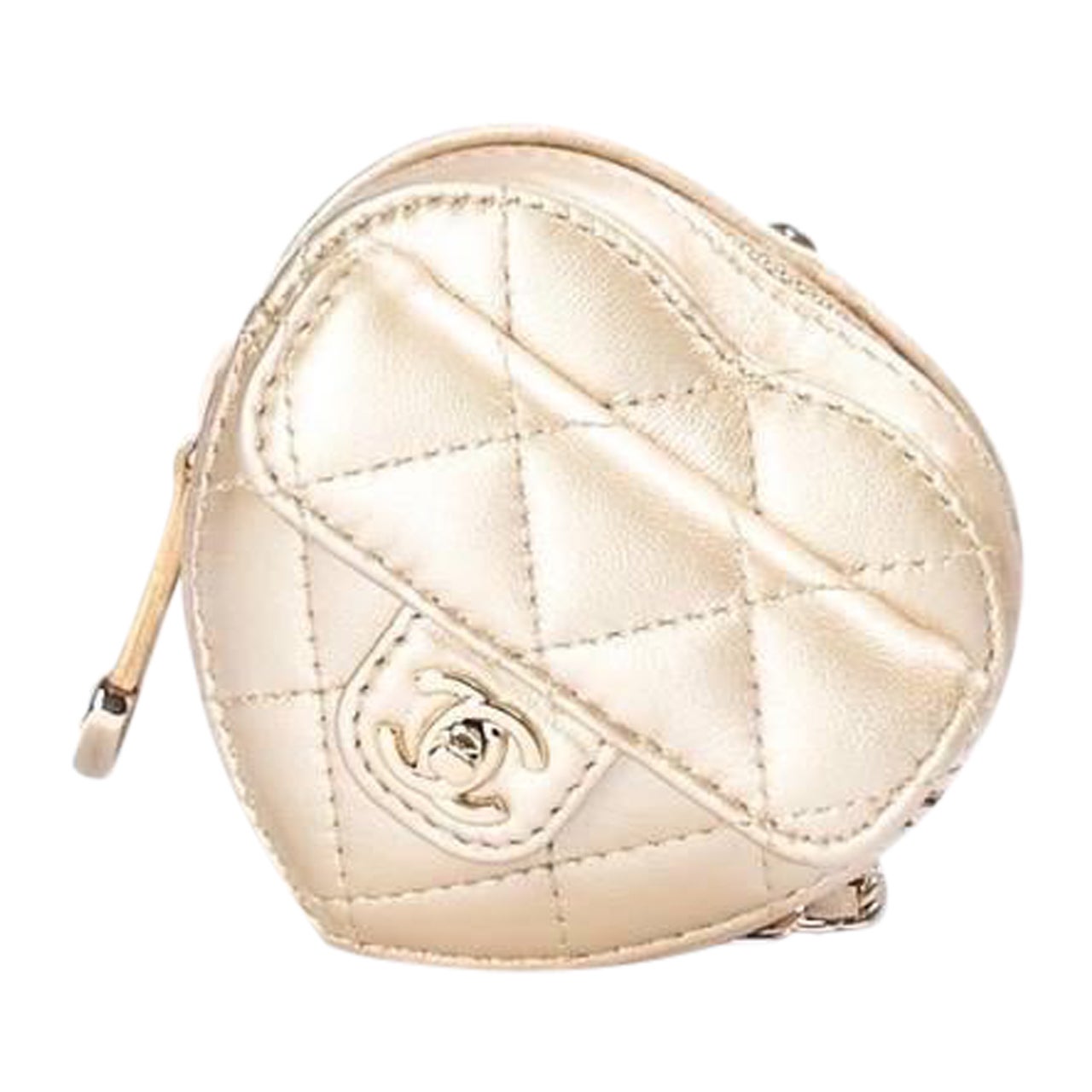 Borsa a Tracolla Chanel Heart Micro Timeless Oro For Sale