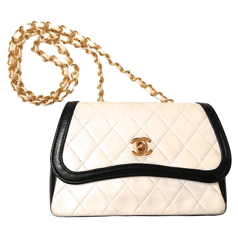 Chanel Crossbody Bag Black and White at 1stDibs