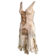 Christian Dior by John Galliano F/W 2001 Logo Sheer Bias Cut Slip Dress
