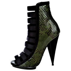 New Gucci Python Snakeskin S/S 2014 Runway Nicki Minaj Heels Booties Boots Sz 38