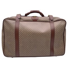 Gucci Vintage Beige Monogram Canvas Travel Bag Suitcase