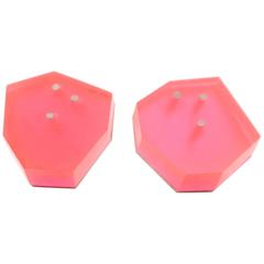 Acrylic Sterling Silver Blush Facet Post Earrings
