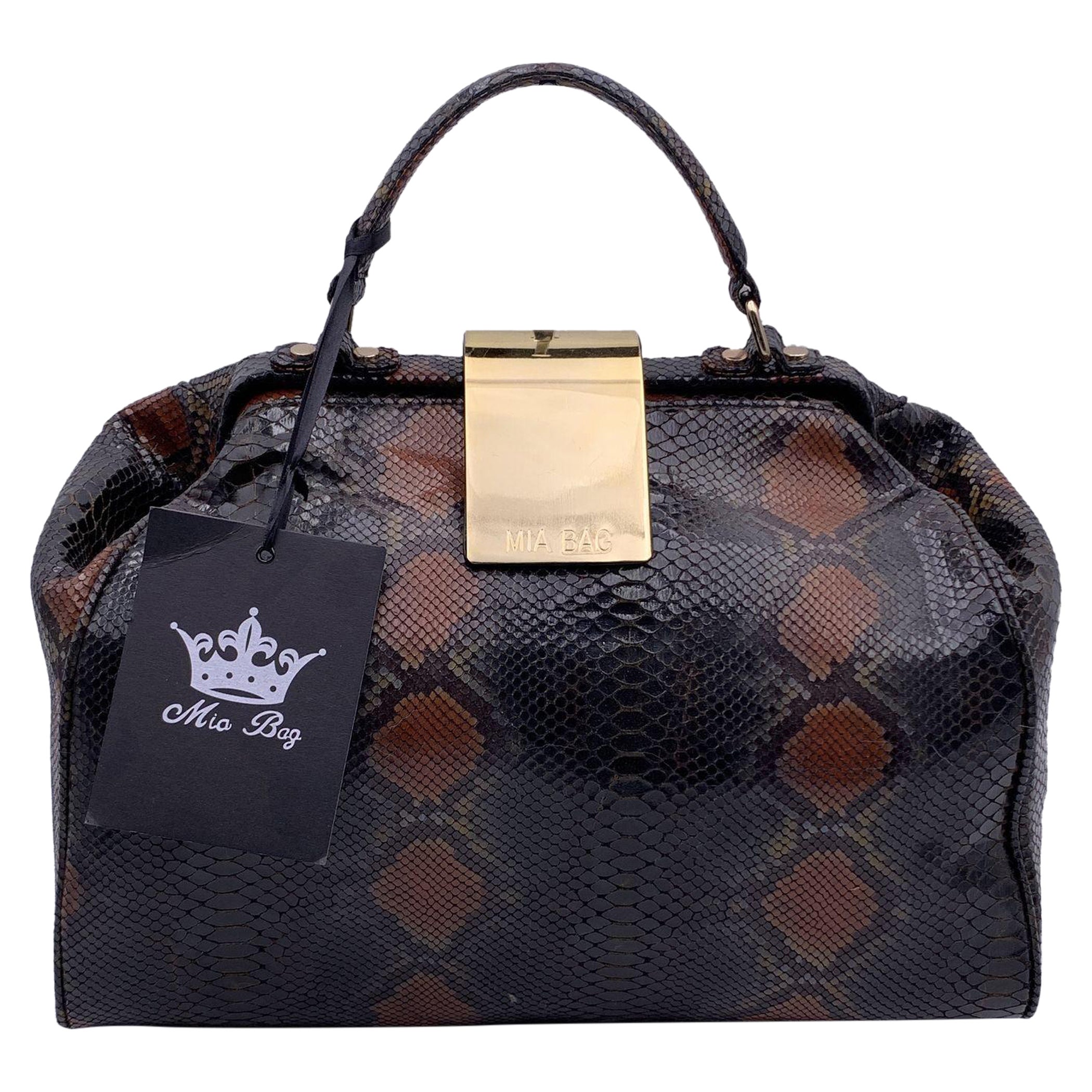 Mia Bag Animal Print Canvas Doctor Satchel Bag Handbag with Strap For Sale