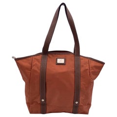 Lancel Orange Nylon Canvas Sac Rock and Roll Tote Shoulder Bag