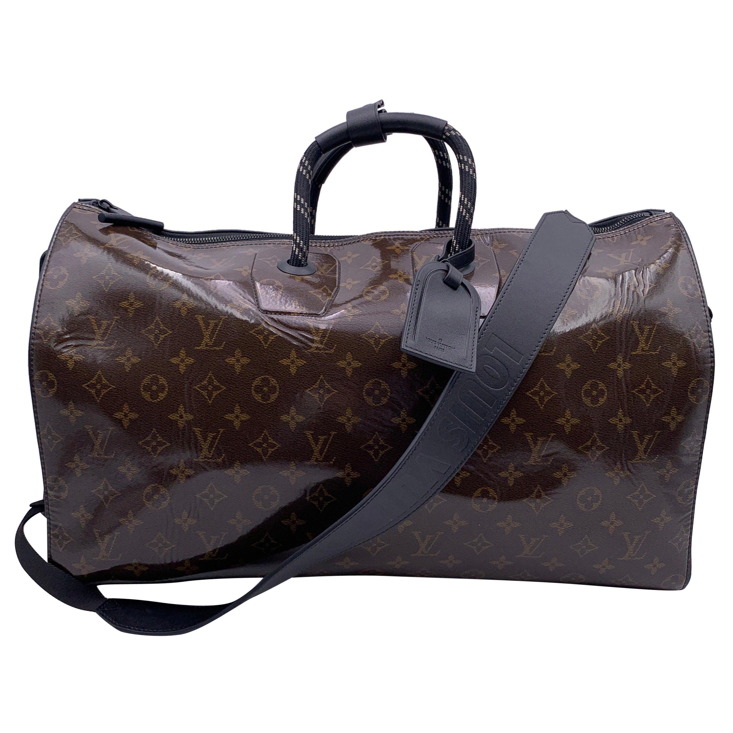 Louis Vuitton Monogram Glaze Keepall Bandouliere 50 Bag M43899 Black