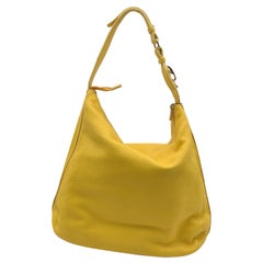 Fay Yellow Leather Large Hobo Carabiner Tote Shoulder Bag