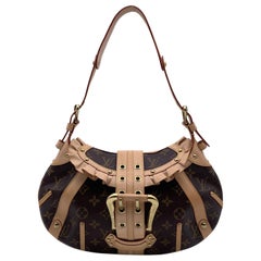 Louis Vuitton Brown Monogram Canvas Leonor Ruffle Shoulder Bag
