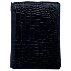 Gucci Vintage Black Leather 6 Ring Small Agenda with Sheets