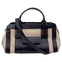 Chloe Bicolor Leather Small Alice Bag Satchel Handbag with Strap