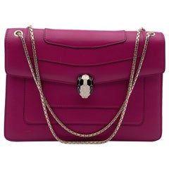 Bulgari Bvlgari Pink Leather Medium Serpenti Forever Shoulder Bag