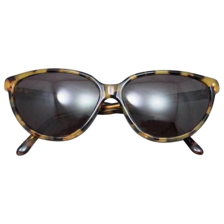 80's vintage Balenciaga French made marble brown frame sunglasses. For Sale