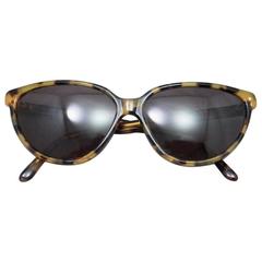 80's vintage Balenciaga French made marble brown frame sunglasses.