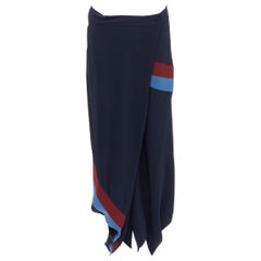 STELLA MCCARTNEY 100% seta patch stripes reggae drop crotch harem pants IT40 S
