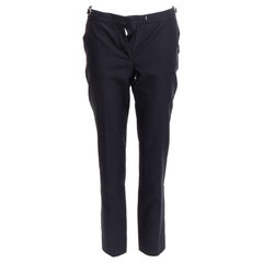 GABRIELA HEARST black silver side buckles silk lined tapered pants IT36 XXS