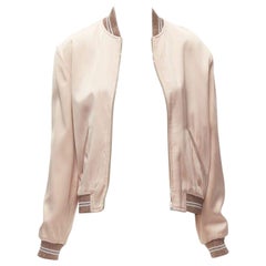SAINT LAURENT HEDI SLIMANE 2016 love sequins pink satin bomber FR36 S