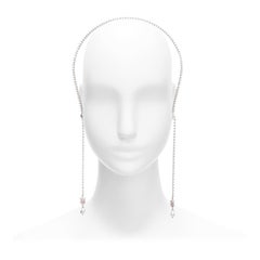 GUCCI Alessandro Michele pink heart crystal GG logo pearl charm hairband