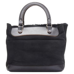MARNI bolso tote blando de asa cruzada con forro de piel de cordero negro
