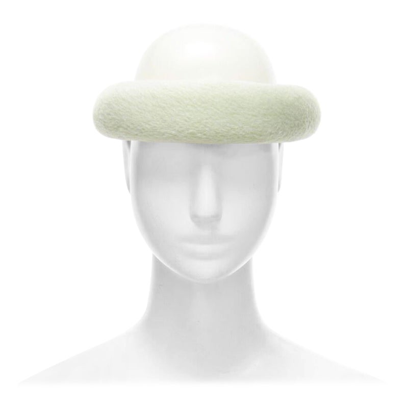 rare MARC JACOBS Stephen Jones 2008 light green wool funky padded headband