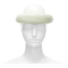 rare MARC JACOBS Stephen Jones 2008 light green wool funky padded headband